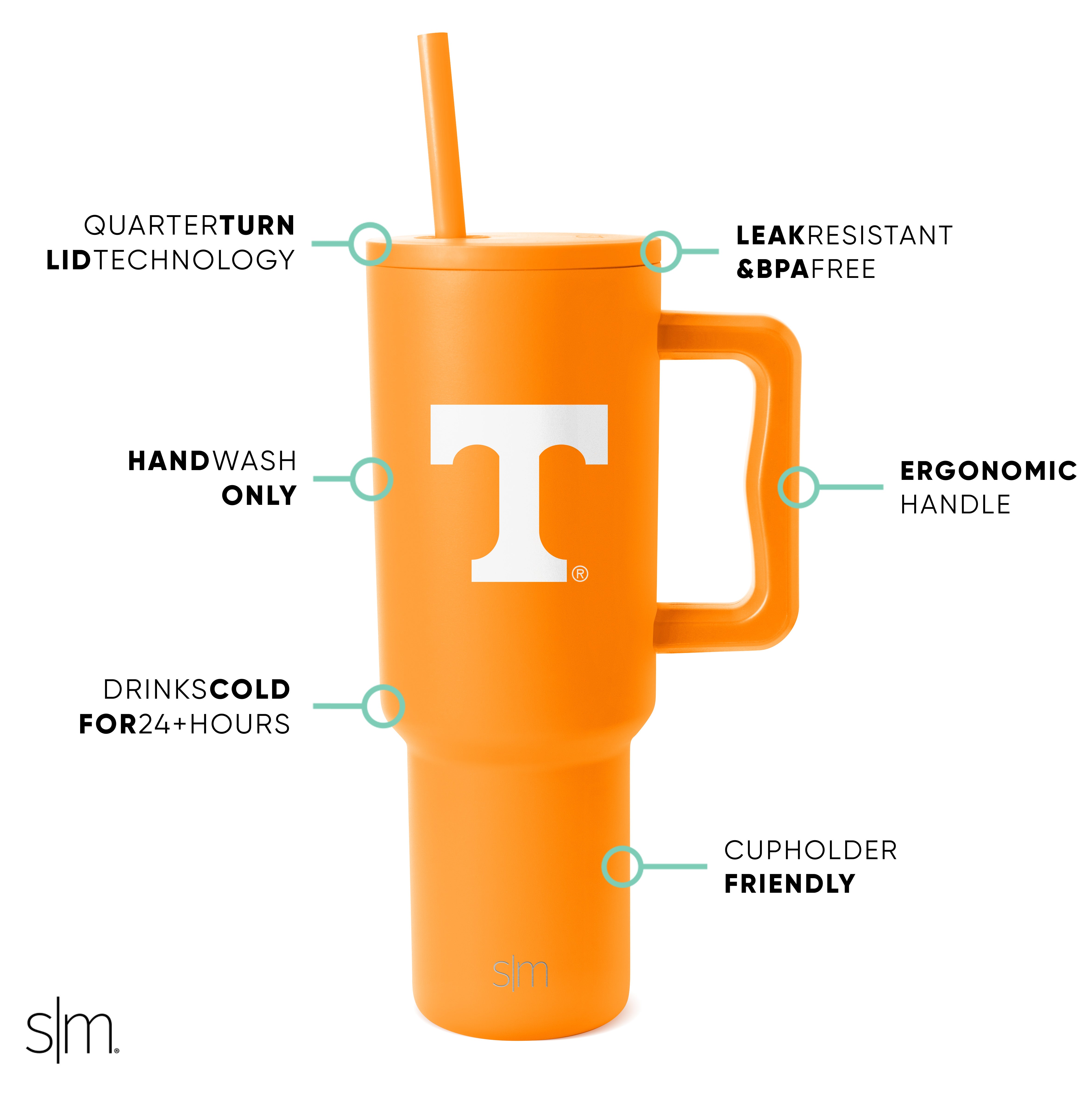 Collegiate Trek Tumbler - Insulated Stainless Steel Water Bottle with Lid for College Students | Perfect for Campus, Gym & Outdoor Adventures