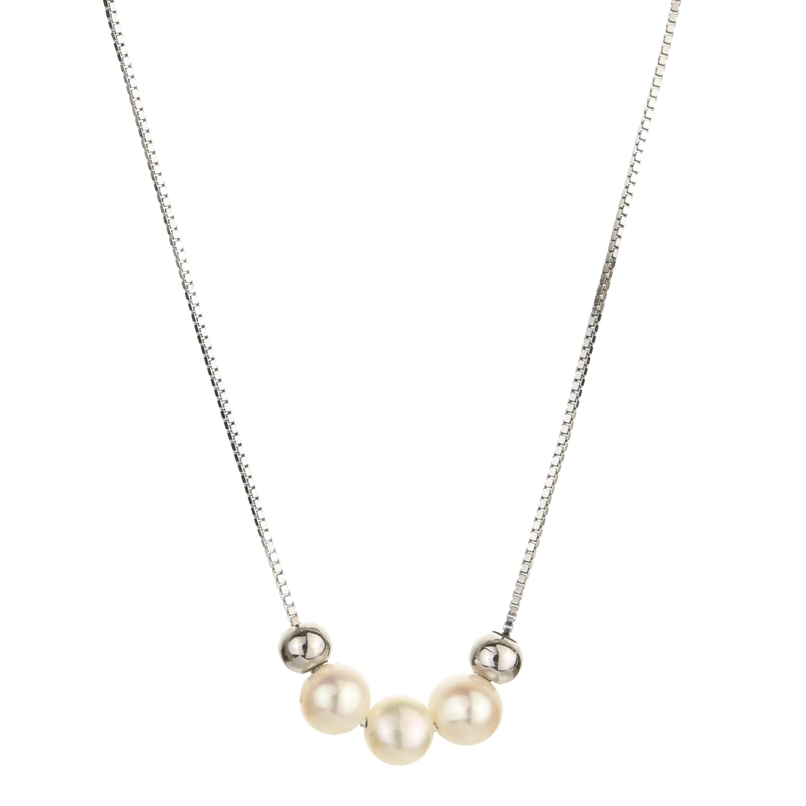Dainty Pearl Necklace for Women - 925 Sterling Silver Choker with Freshwater Pearls, Perfect for Gifts & Special Occasions