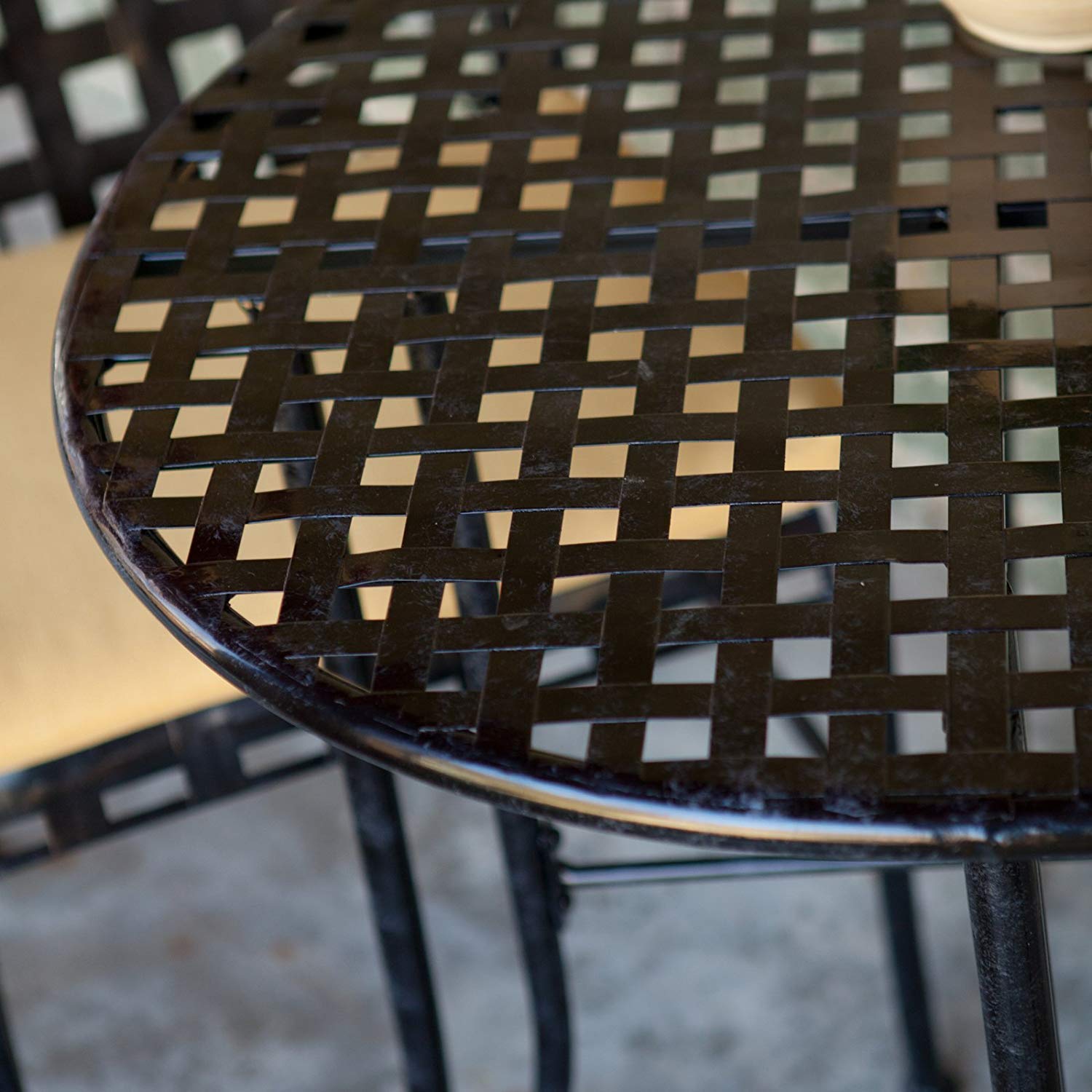 Premium 3-Piece Mandalay Iron Bistro Set - Outdoor Patio Dining Table and Chairs for Garden, Balcony & Backyard Decor