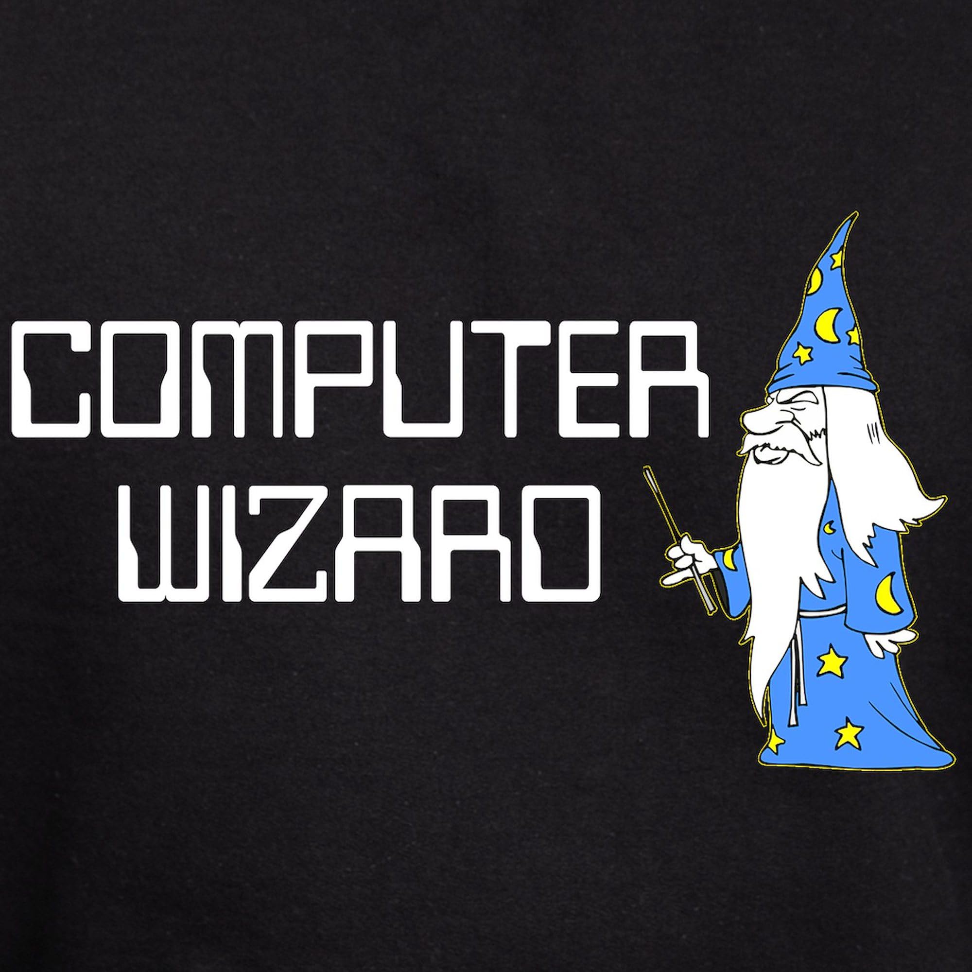 Computer Wizard Hoodie for Men - Dark Regular Fit Pullover Sweatshirt | Perfect for Tech Enthusiasts, Programmers & Geeks