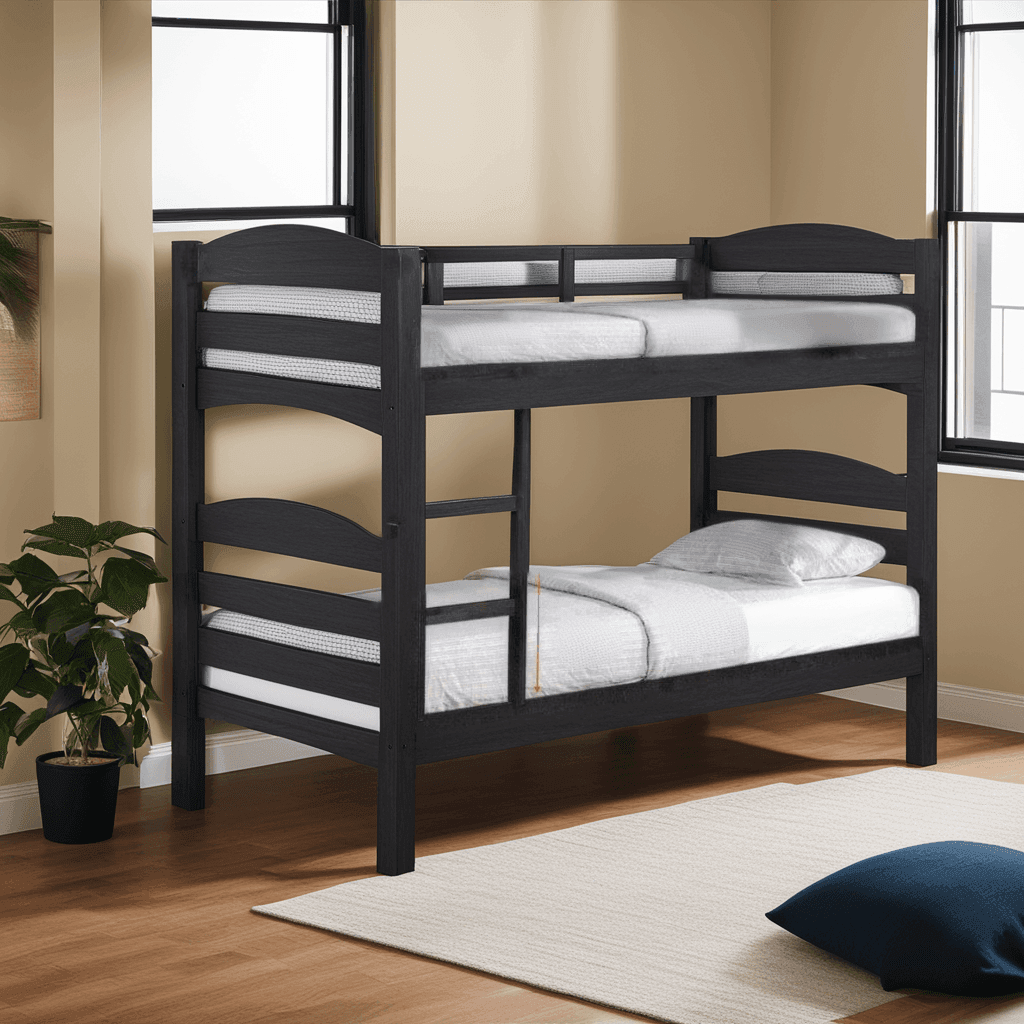 **Fiona Solid Walnut Wood Double Decker Bed Frame - Sturdy & Stylish Bunk Bed for Kids, Teens & Guest Rooms**