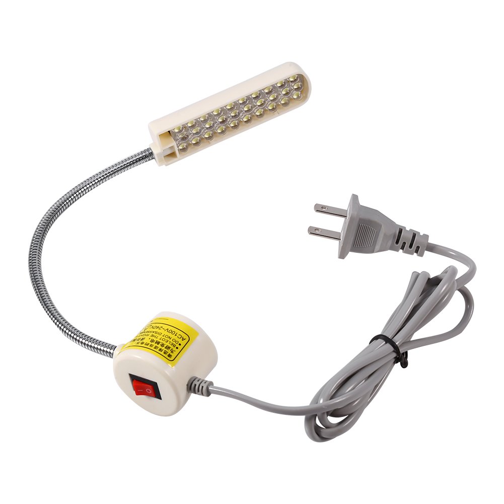EVTSCAN LED Work Light for Sewing Machine - 30 LED Magnetic Base Lamp with On/Off Switch (AC 110V-240V) - Perfect for Crafting, Quilting, and Detailed Sewing Projects