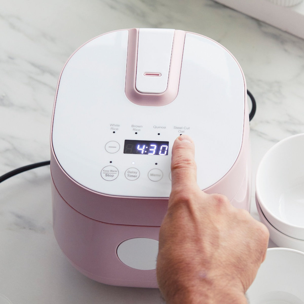 GreenLife 4-Cup Rice and Grains Cooker - Fast Cooking & Easy Clean Nonstick Pot, Perfect for Rice, Quinoa, Oatmeal | Compact Electric Rice Maker for Small Kitchens, Dorms, RVs & Office Use