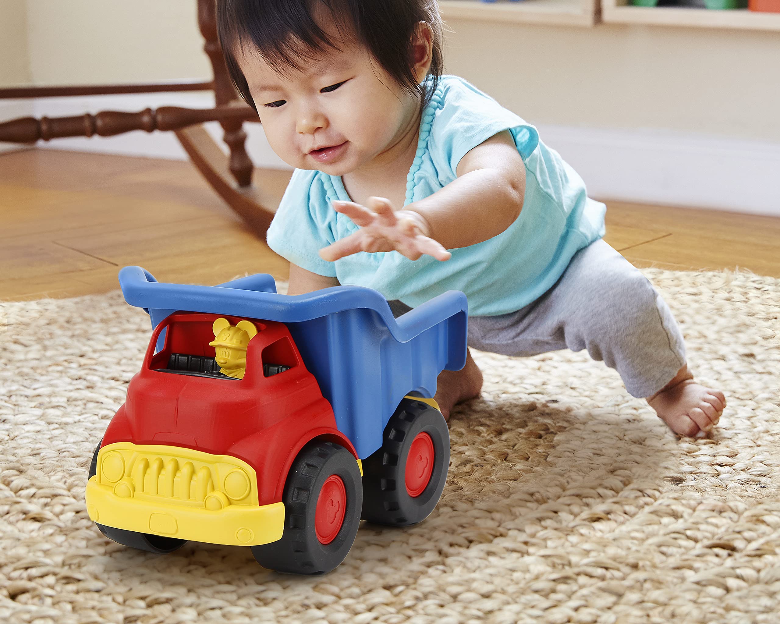 Green Toys Mickey Mouse Dump Truck - Eco-Friendly Plastic Toy for Kids Ages 1-3 | Disney Licensed Play Vehicle for Sandbox, Beach & Indoor Play | Perfect Gift for Toddlers & Preschoolers