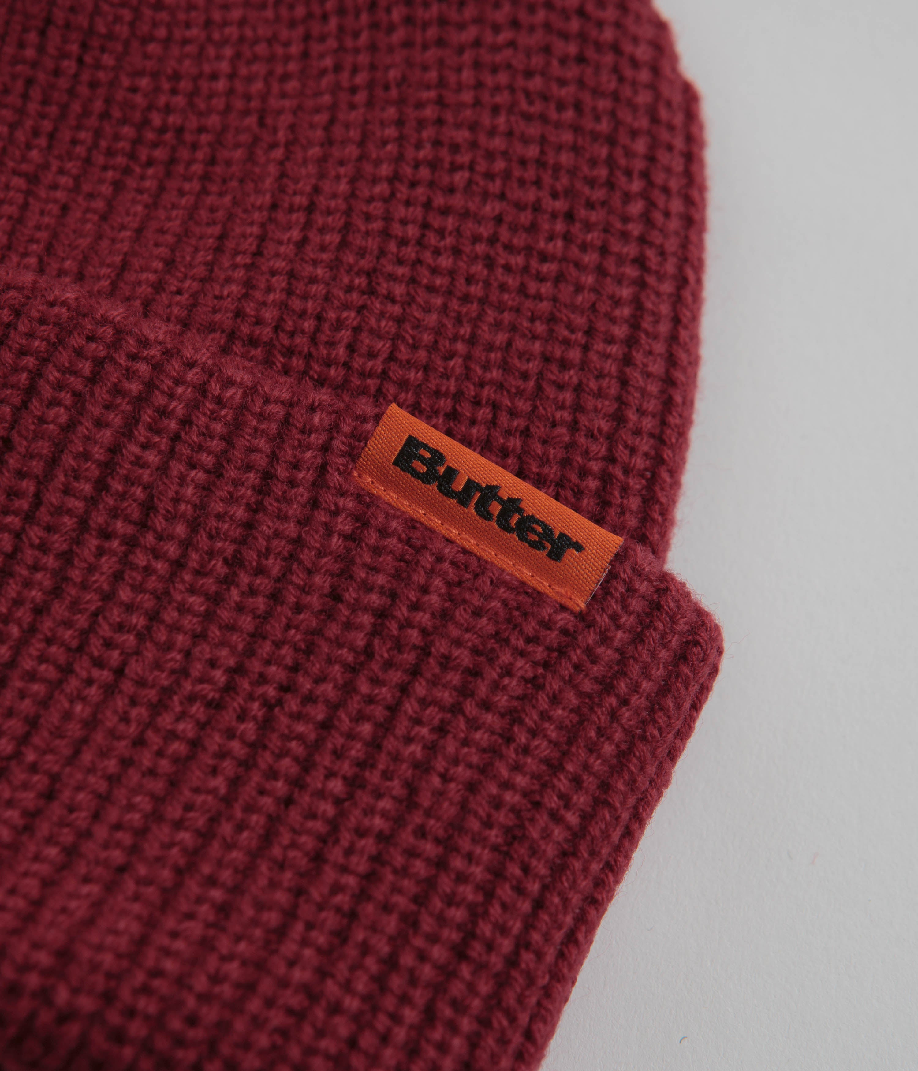 Butter Goods Tall Wharfie Beanie Burgundy - Warm Winter Knit Hat for Men & Women - Perfect for Outdoor Activities, Skiing, and Cold Weather Fashion