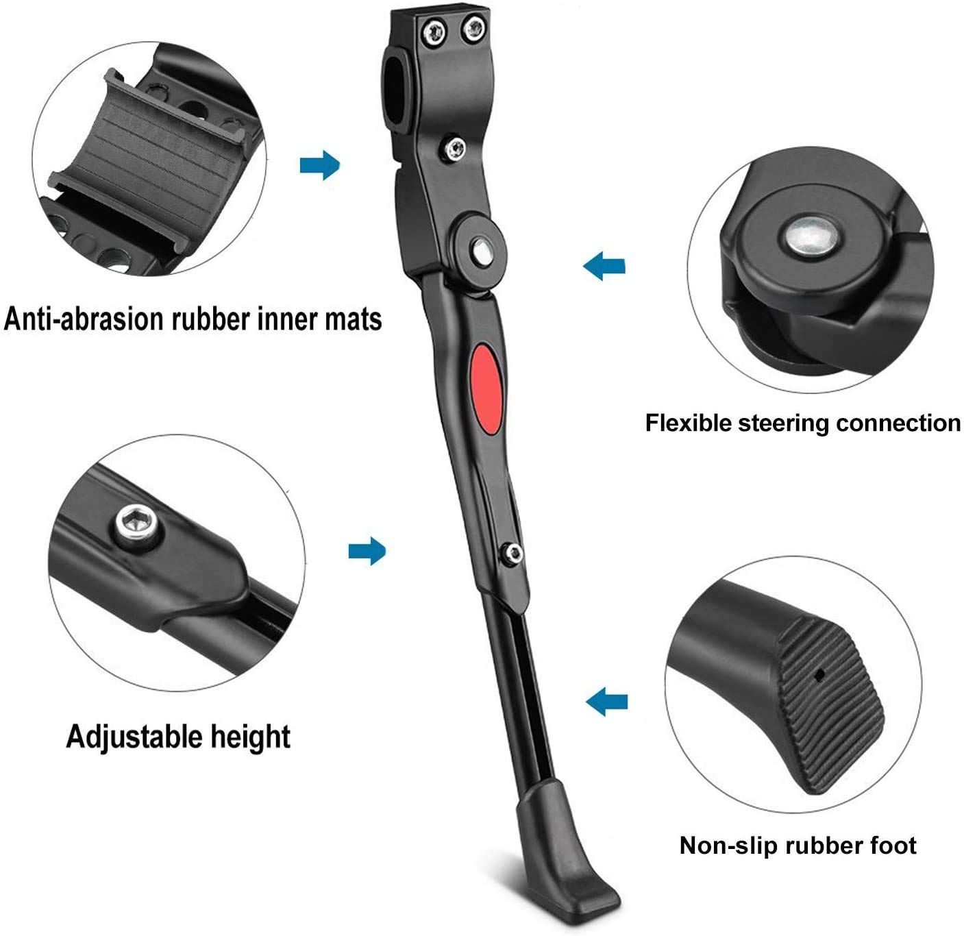 Adjustable Bike Kickstand - Universal Side Support Stand for 22