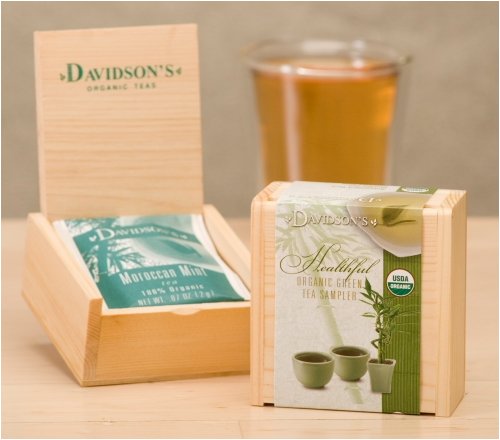 Davidsons Organic Teas 643 Sampler Chest - Premium Organic Green Tea Variety Pack | Perfect for Gifts, Office, or Relaxation at Home