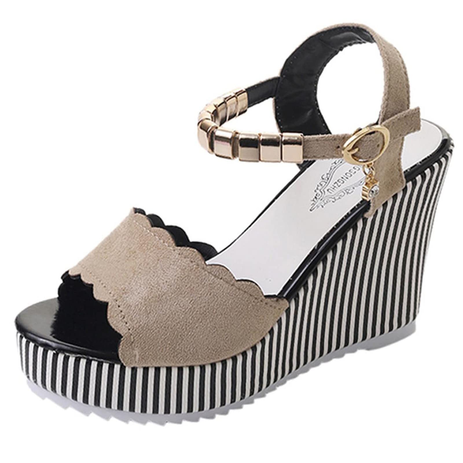 Breathable Women's Sandals with Thick Wedge Sole - Fashionable & Comfortable for Outdoor, Casual & Leisure Wear - Perfect for Beach, Travel & Summer Activities - Size 7