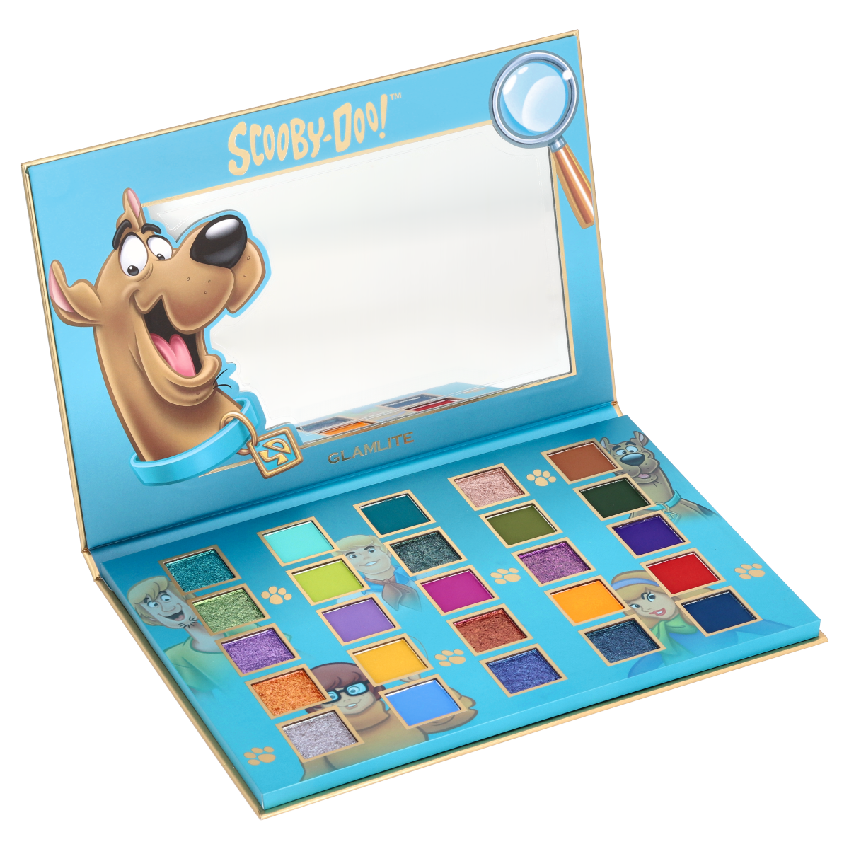 Glamlite Scooby Doo 25-Color Eyeshadow Palette - Vibrant Pigmented Makeup for Halloween, Cosplay & Everyday Wear
