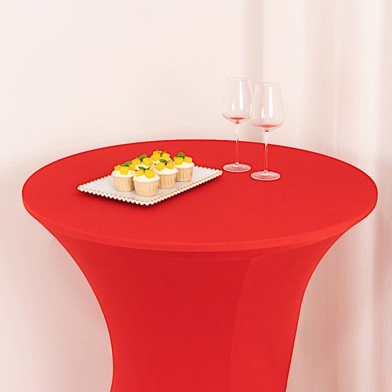36 Elegant Spandex Cocktail Table Covers - High Top Style Stretch Tablecloths for Round Tables - Perfect for Weddings, Parties & Home Decor