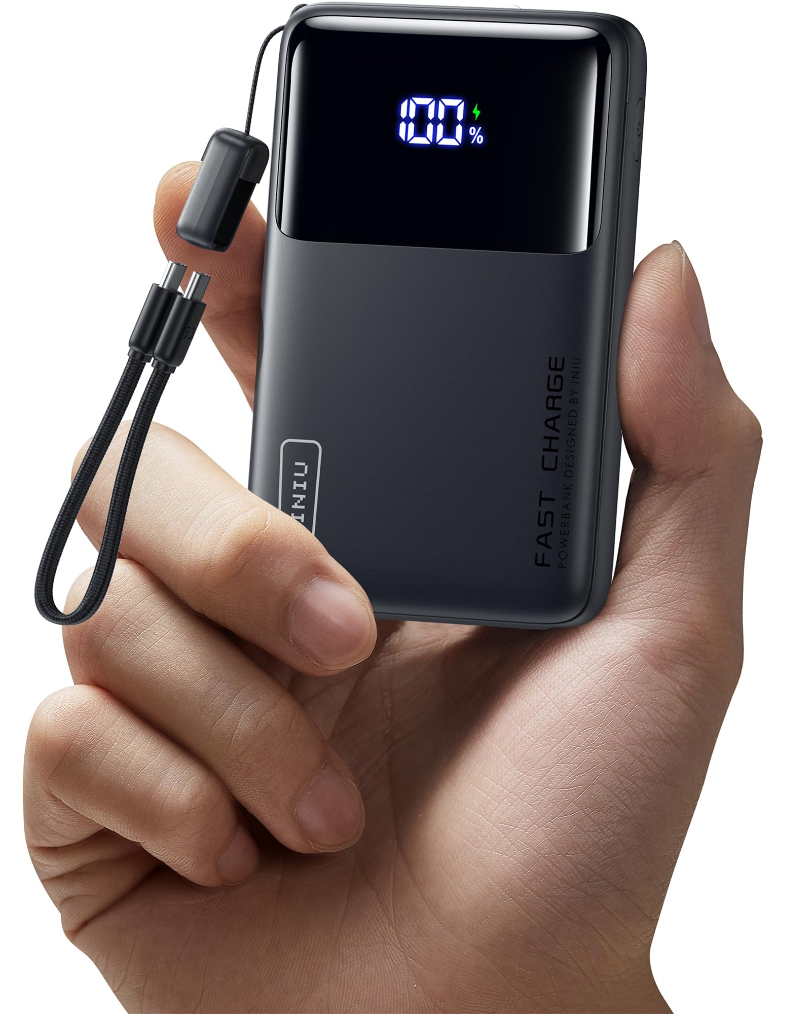 INIU 10000mAh 45W PD Fast Charging Power Bank - Ultra Slim Portable Charger with USB C Input/Output - Compatible with iPhone 16/15/14/13, Samsung Galaxy S22/S21, Google Pixel, iPad - Perfect for Travel, Camping & Emergency Power Backup