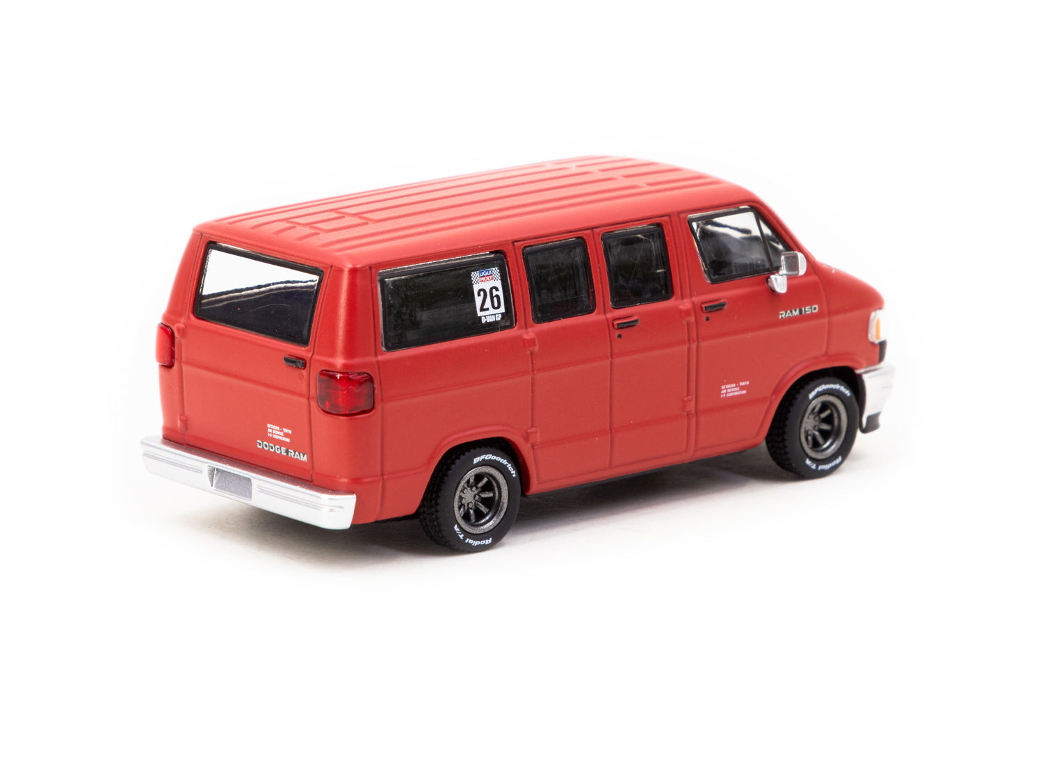 1/64 Scale Tarmac Works Dodge Van Diecast Model Car - Red GLOBAL64 - Perfect for Collectors, Display & Racing Scenes