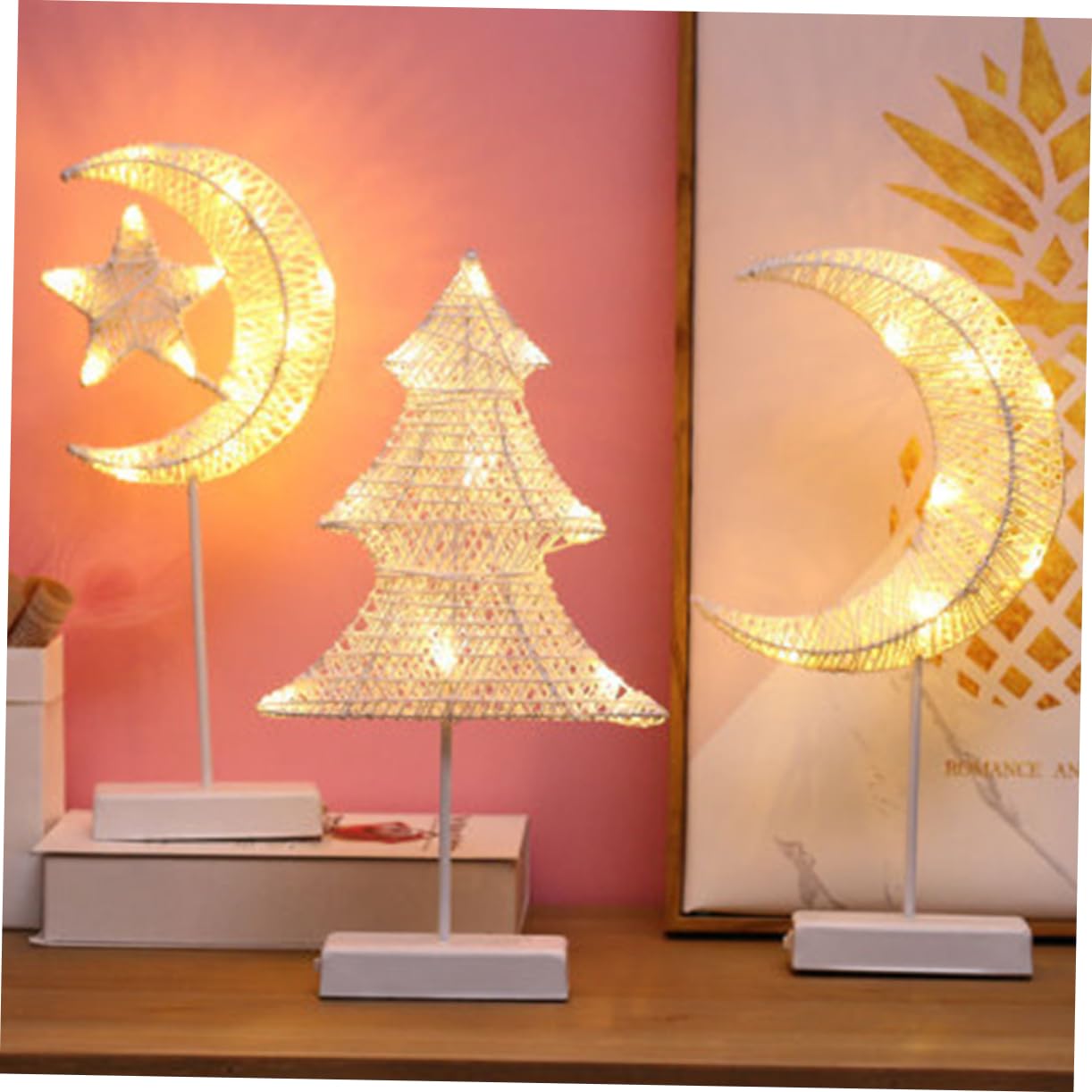 Holibanna 2-Pack LED Desk Lamp - Romantic Heart-Shaped Night Light, Neon Table Lamp for Bedroom, Office, Dorm - Perfect Gift for Girls, Women, Teens (Pink) | Study, Reading, Decor, Mood Lighting