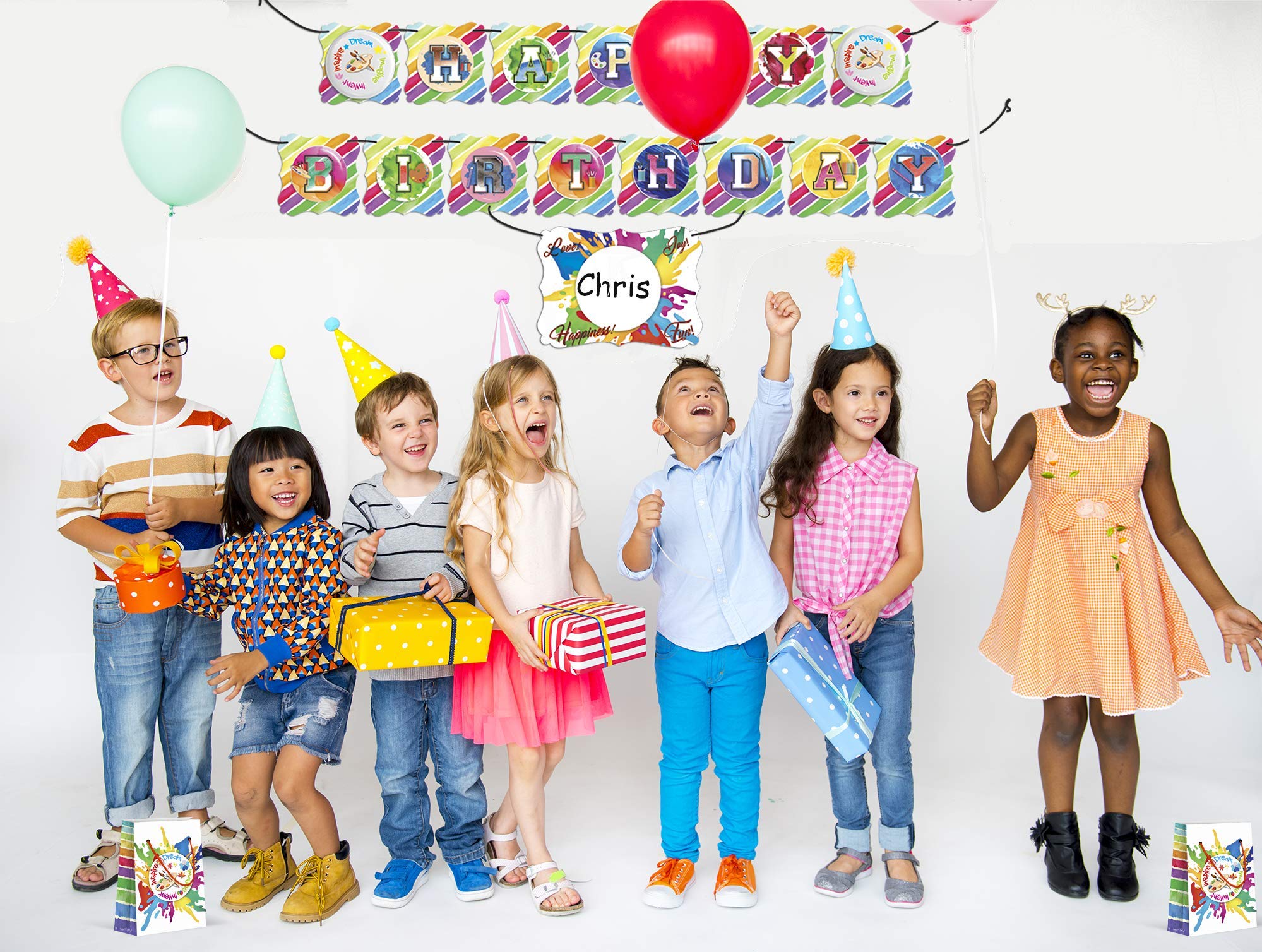 LARZN Premium Art Party Favor Bags - 12 Pack Medium Treat Bags for Paint Parties, Birthday Decorations & Gift Goodie Bags | Perfect for Kids Crafts, Classroom Activities & Party Favors