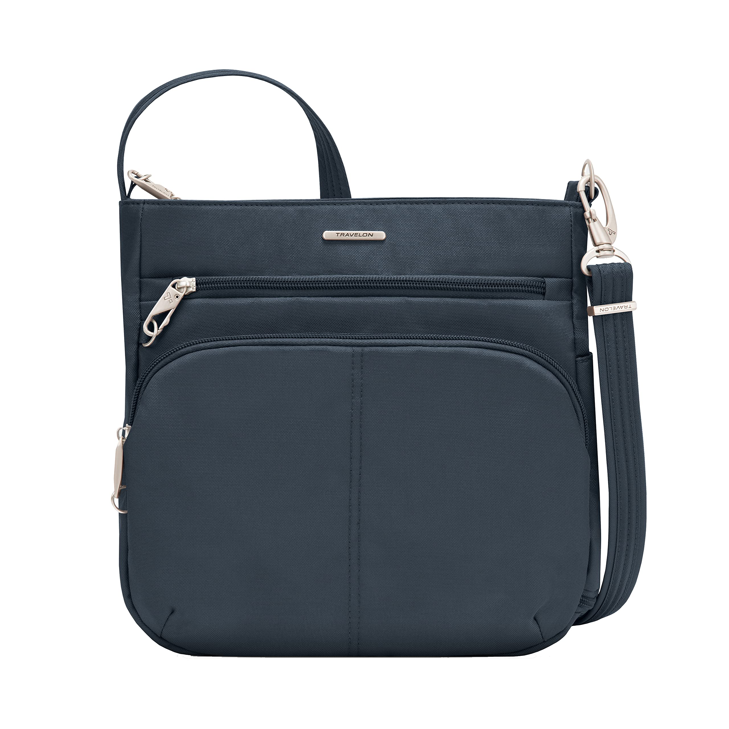 Travelon Anti-Theft Crossbody Bag for Women & Men - Secure RFID Blocking Purse for Travel, Commuting & Daily Use - Lightweight & Durable Nylon Design (Classic North/South Style)