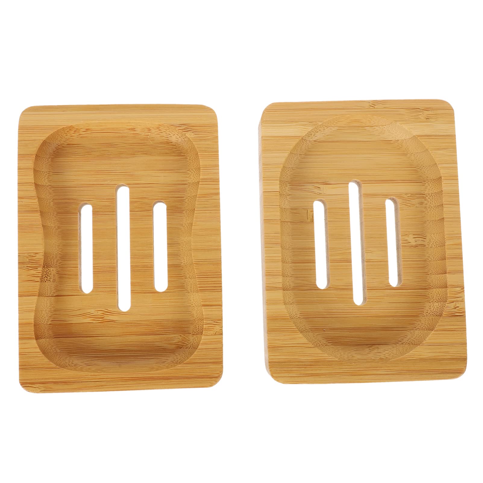 SUPVOX 2-Pack Bamboo Soap Dish with Drainage - Natural Bathroom Soap Holder for Shower, Sink & Countertop Organization