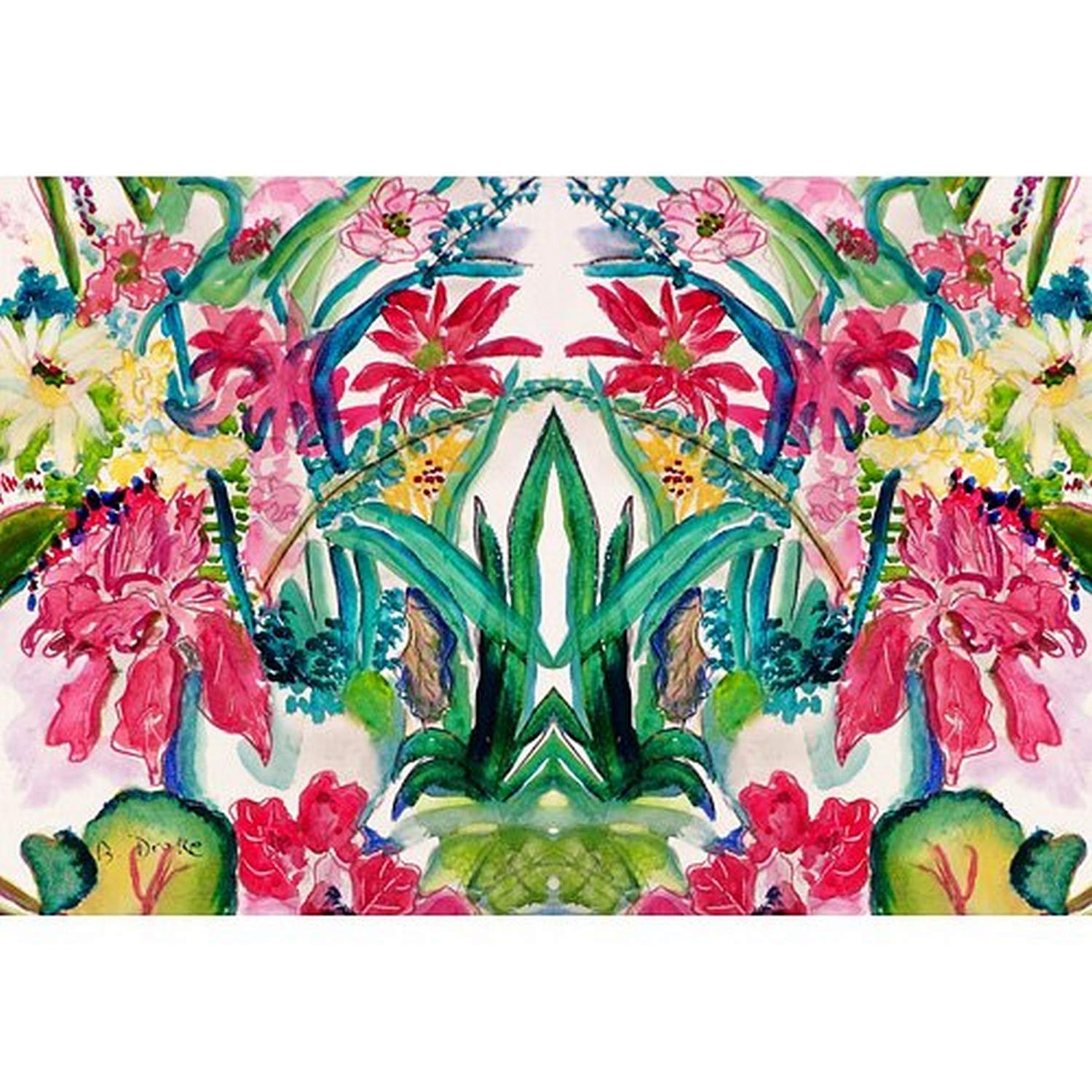 Betsy Drake DM722 Non-Slip Floral Welcome Doormat 18