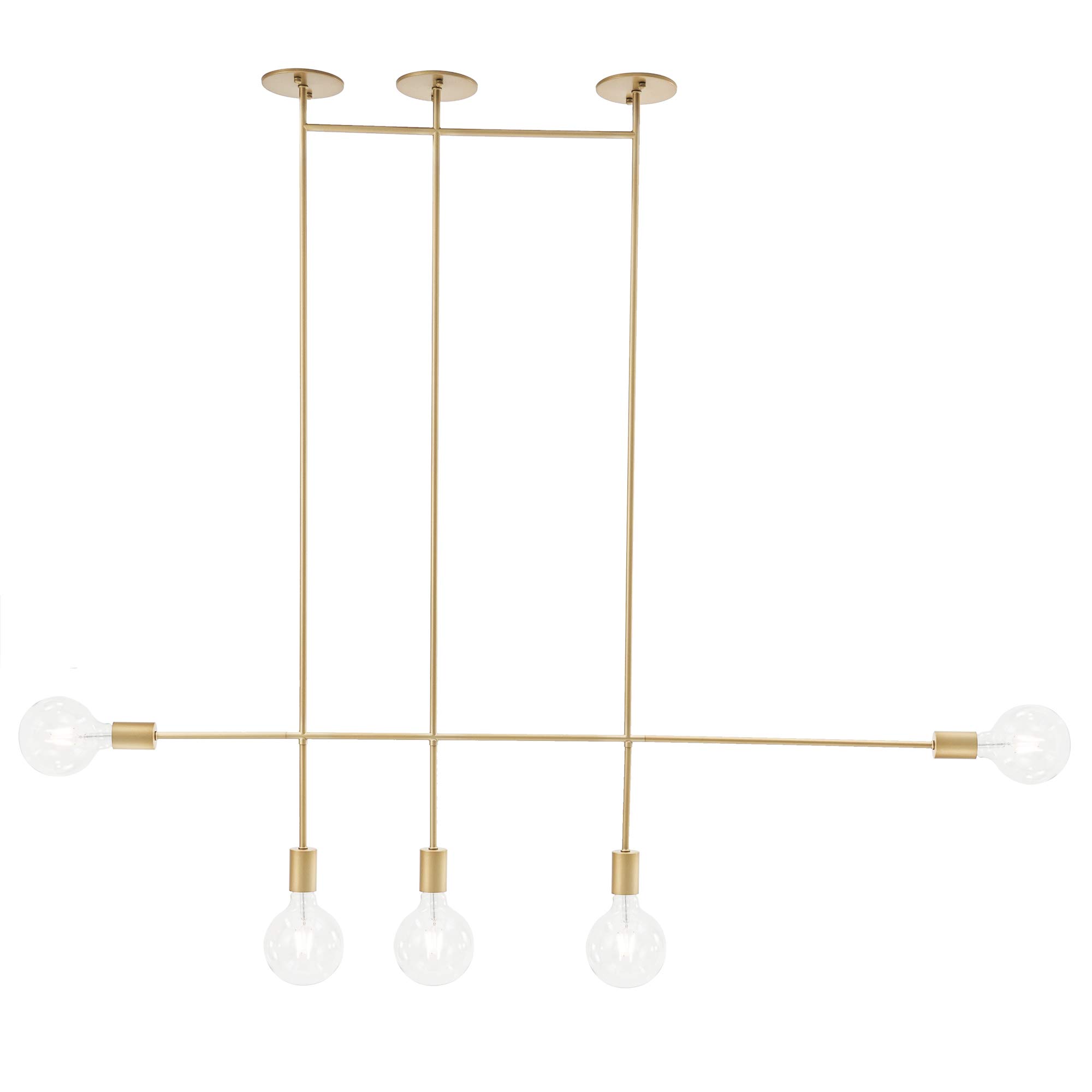 Modern 5-Light Gold Pendant Lighting Fixture - Flush Mount Chandelier for Kitchen Island, Dining Room & Home Decor | Dimmable LED Bulbs Included | Perfect for Farmhouse, Industrial & Contemporary Interiors