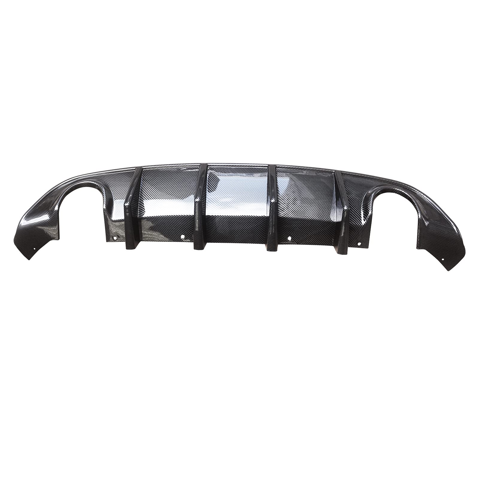 NINTE Carbon Fiber Rear Diffuser for Dodge Charger 2015-2023 SRT/RT Models - Shark Fin Style Lower Bumper Lip (Fits Circle Exhaust Ports Only) | Aggressive Styling Upgrade for Street Racing & Car Shows