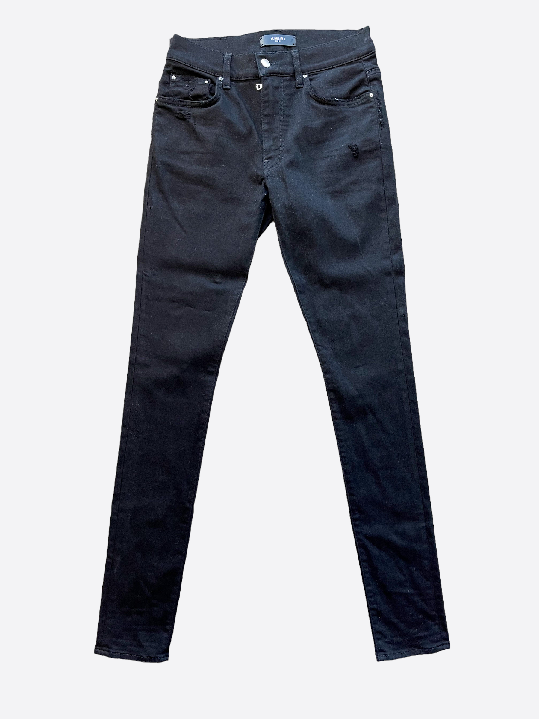 Amiri Black Stack Denim Jeans for Men - Slim Fit Stretch Denim Pants | Perfect for Casual Wear, Night Out & Street Style Fashion