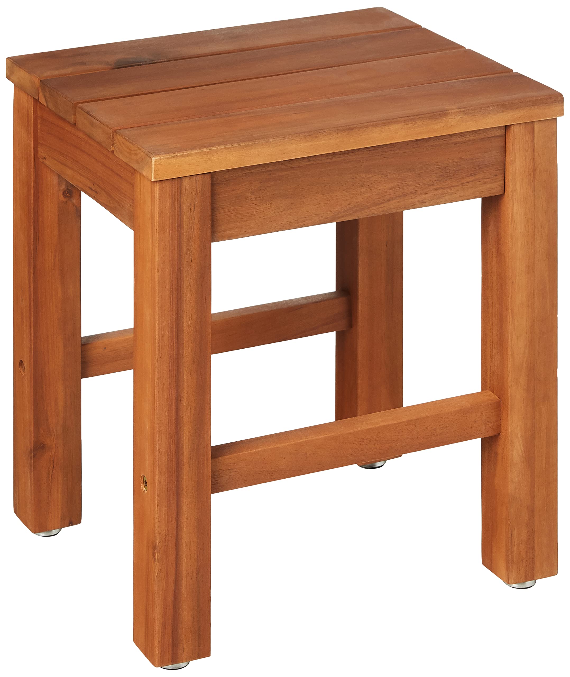 Amazon Aware FSC Certified Outdoor Patio Stools with Cushions - Acacia Wood Set of 2, Natural Finish - Perfect for Garden, Deck, Backyard & Poolside Relaxation