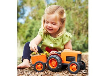 Green Toys Eco-Friendly Tractor - Sustainable Plastic Farm Vehicle for Kids | Perfect for Pretend Play, Outdoor Adventures & Learning About Farming