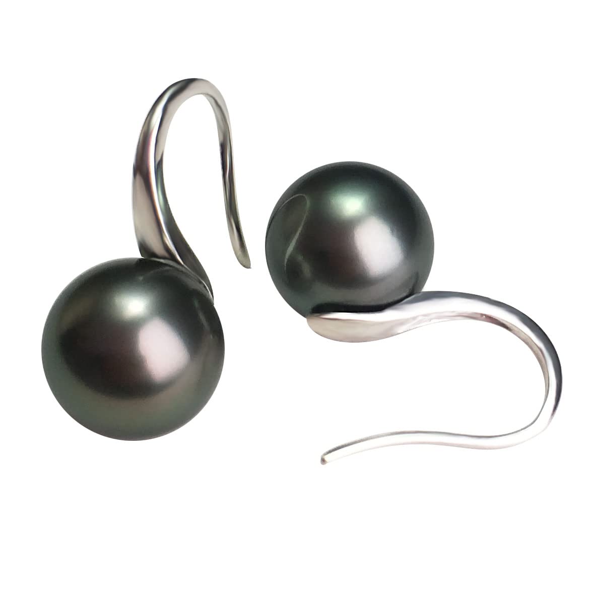 Tahitian Black & Freshwater Cultured Pearl Earrings for Women - 18K Gold Plated Sterling Silver Dangle Earrings - Perfect Gift for Wife, Mom, Her on Mother's Day, Valentine's Day, Christmas, Wedding, Birthday & Anniversary - Elegant Fine Jewelry for Special Occasions & Everyday Wear