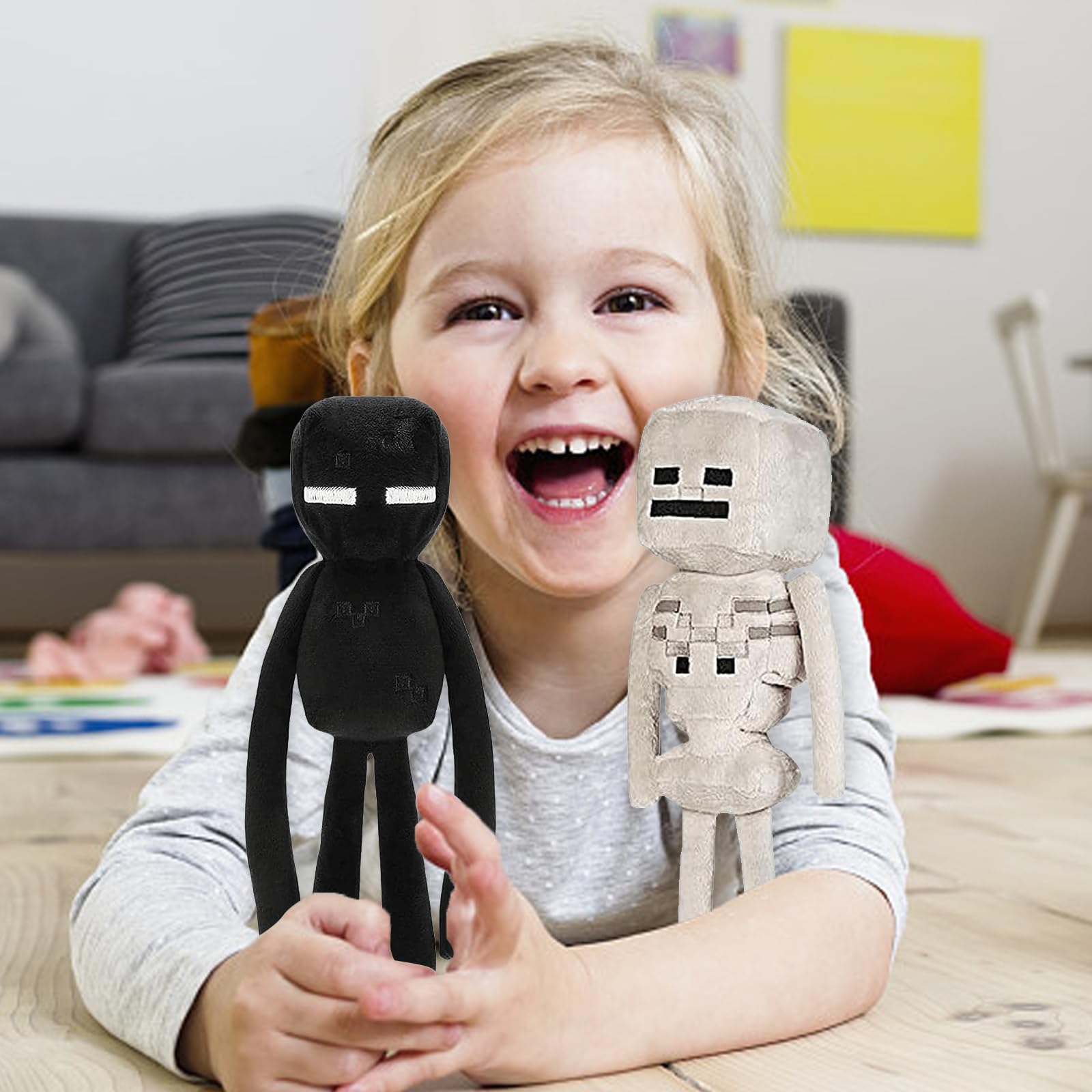 8 Pack Minecraft Plush Toys - Snow Golem, Enderman, Baby Wolf, Pig, Spider, Bat, Skeleton & Squid Stuffed Animals - Soft Cuddly Toys for Kids, Birthday Gifts & Minecraft Fans - Perfect for Bedroom Decor, Party Favors and Video Game Collectibles