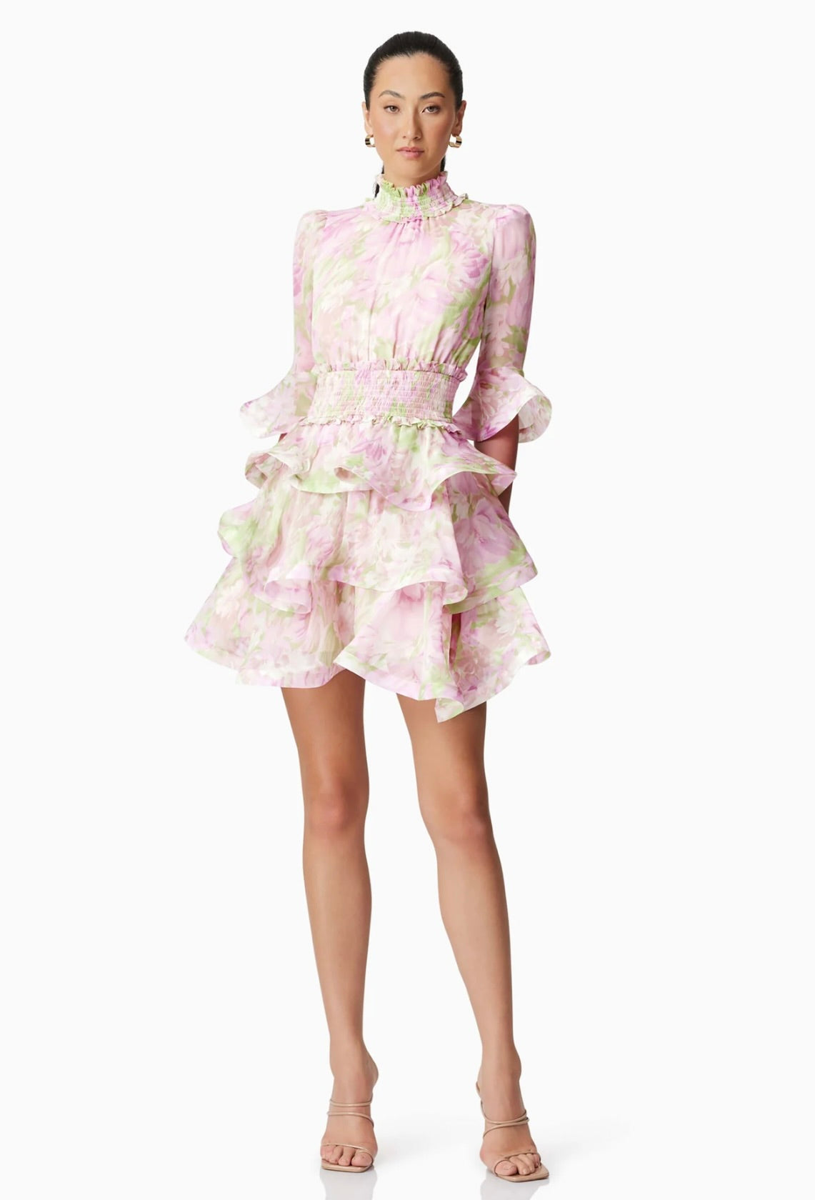 Morgan Floral Print Tiered Mini Dress - Women's Summer Boho Party Dress for Beach, Vacation & Date Night