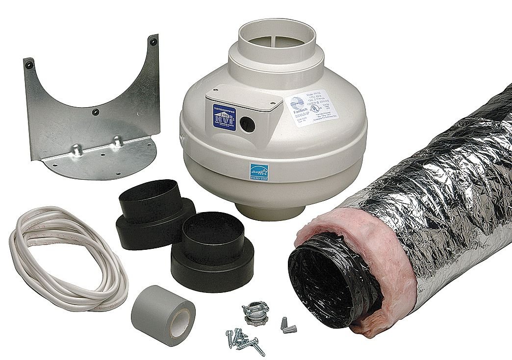4 Inch Inline Bathroom Exhaust Fan - Quiet & Powerful Ventilation for Bathroom, Laundry Room, or Small Space - Easy Installation & Energy Efficient
