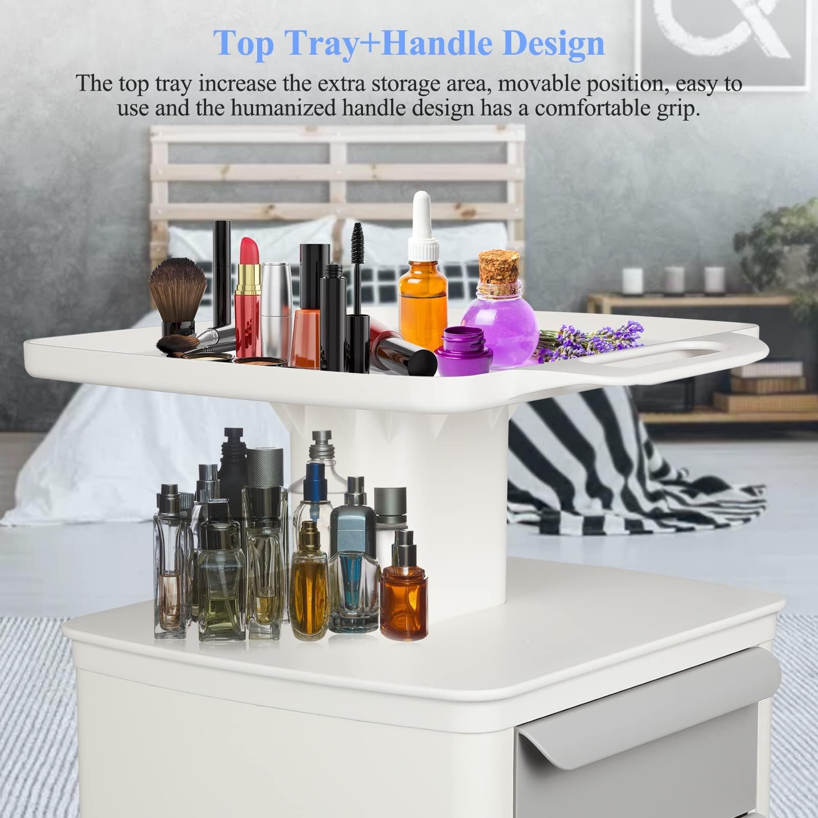 Mobile Medical Cart with Wheels & Drawers - Rolling Ultrasound, Dental & Beauty Storage Trolley for Hospitals, Clinics, Offices & Bedrooms | Perfect for Medical Equipment Organization & Beauty Salon Storage