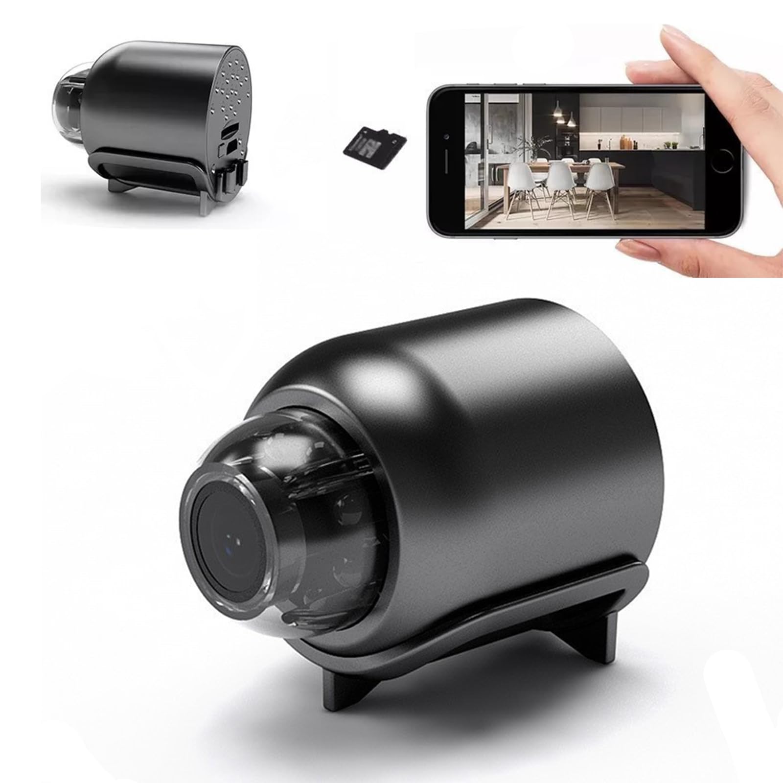 200W HD Cat Eye Camera - Hidden Spy Camera for Home Security, Indoor Surveillance, and Pet Monitoring | Discreet & Wireless Design for Living Room, Bedroom, or Office