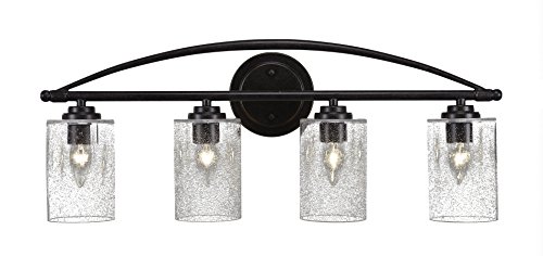 Toltec Lighting 2404-DG-300 Marquise 4-Light Bathroom Vanity Bar with 4 Inch Bubble Glass Shades - Perfect for Bathroom, Powder Room, and Dressing Room Lighting