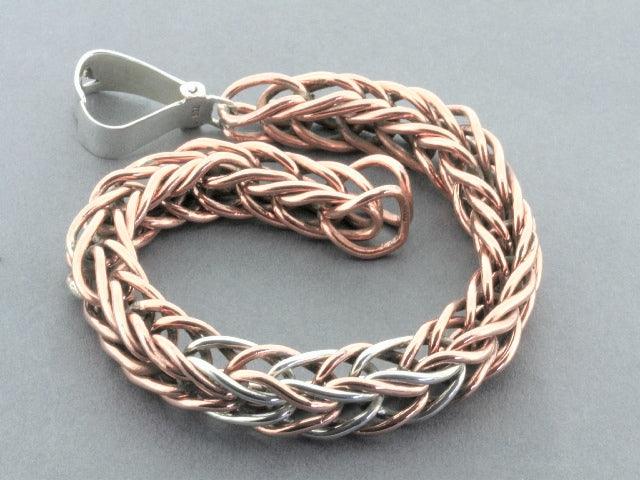 Stylish Copper & Silver Interlinked Chain Bracelet for Women - Elegant Jewelry Gift for Parties, Weddings & Everyday Wear