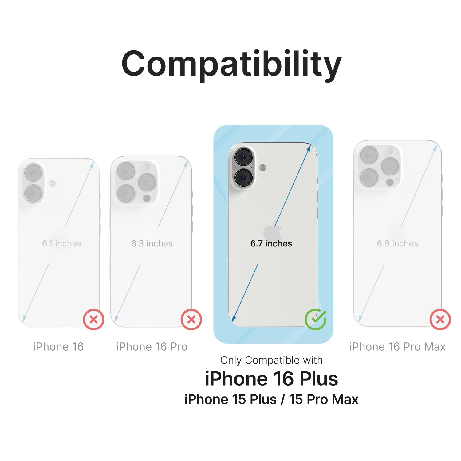 iPhone 16 Plus / 15 Plus / 15 Pro Max Tempered Glass Screen Protector - 9H Hardness, Anti-Scratch, Bubble-Free - Perfect for Work, Travel & Gaming Protection