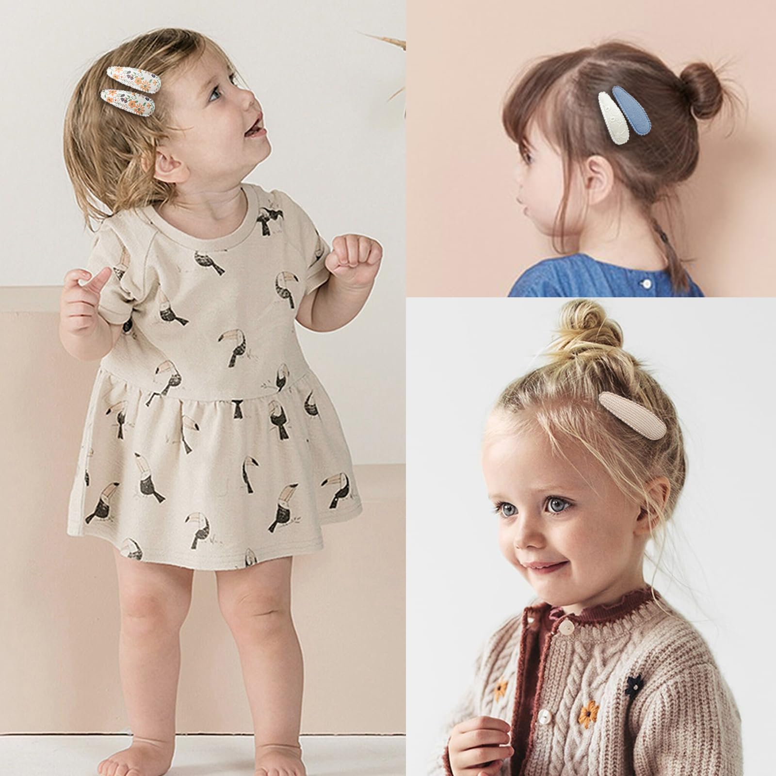 20Pcs Spring Floral Embroidered Hair Clips for Girls - Non-Slip Snap Barrettes for Toddlers & Kids | Perfect for School, Parties & Daily Hair Styling
