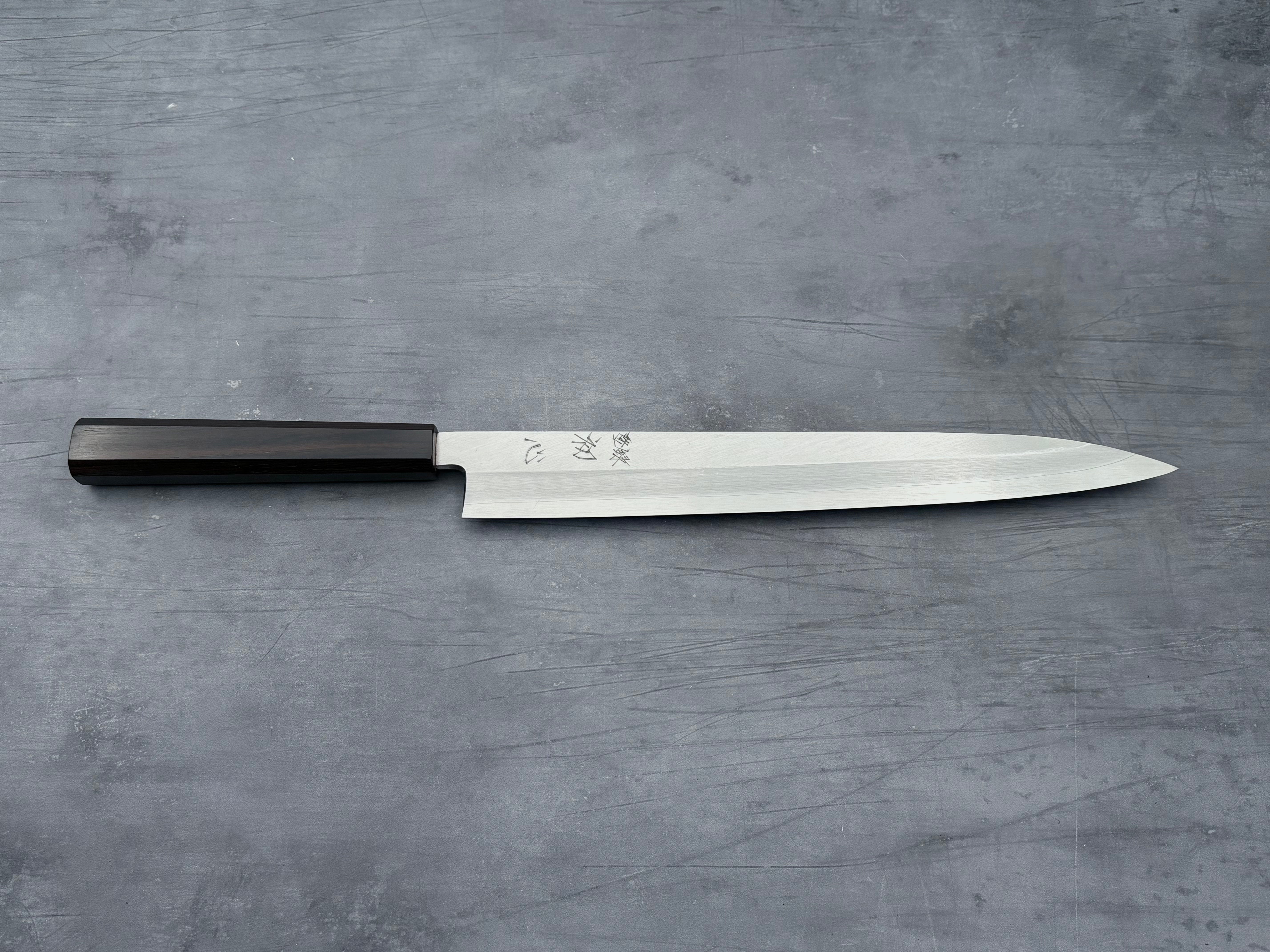 Premium Hatsukokoro Myojin Silver 3 Yanagiba 300mm Japanese Sushi Knife - Professional Sashimi & Sushi Making Tool for Chefs & Home Cooks