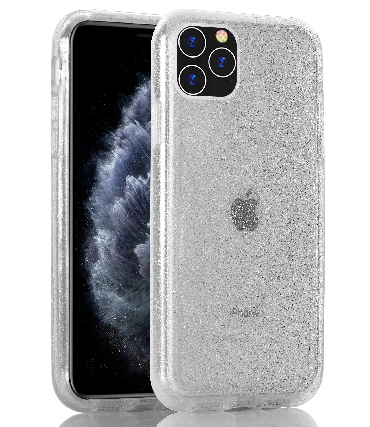 BAISRKE Clear Glitter Protective Case for iPhone 11 Pro Max - Hybrid Hard Plastic & Soft TPU Shockproof Cover | Heavy Duty Armor Protection | High Impact Resistant | Perfect for Everyday Use, Travel & Outdoor Activities