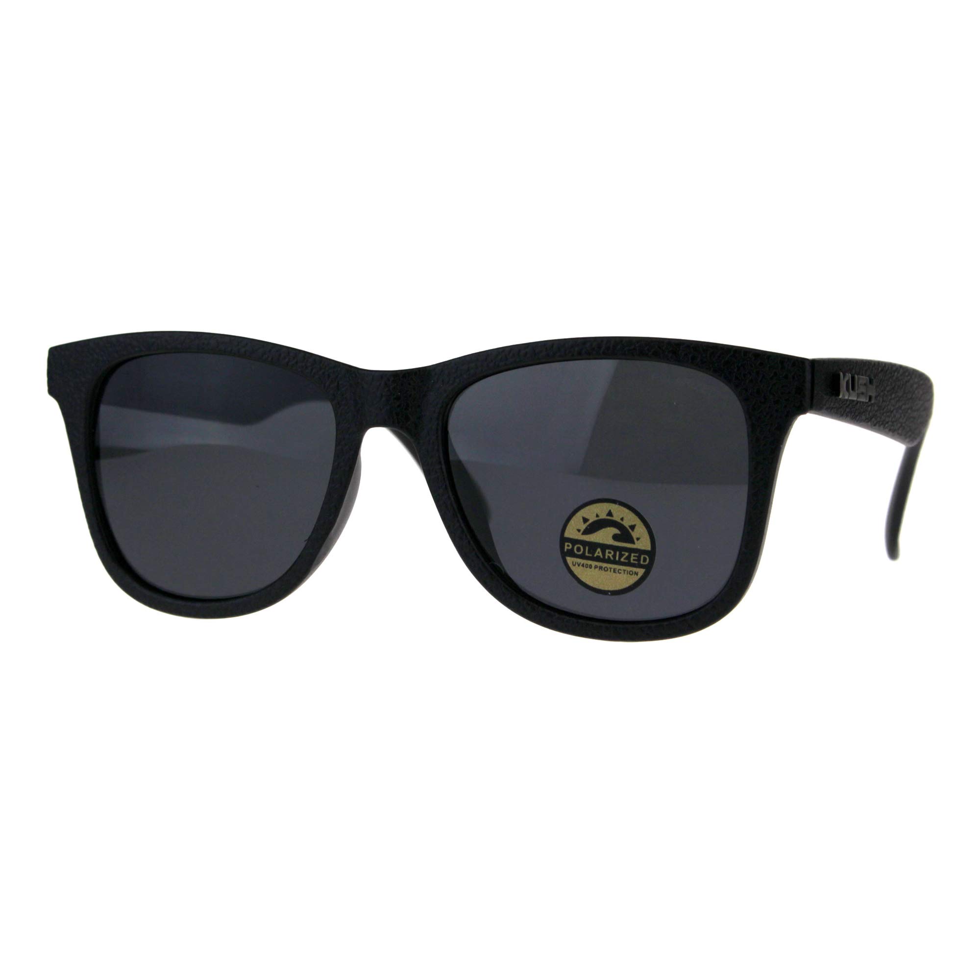 PASTL Polarized Sunglasses for Men & Women - Textured Matte Black Square Frame UV Protection - Perfect for Driving, Fishing & Outdoor Activities