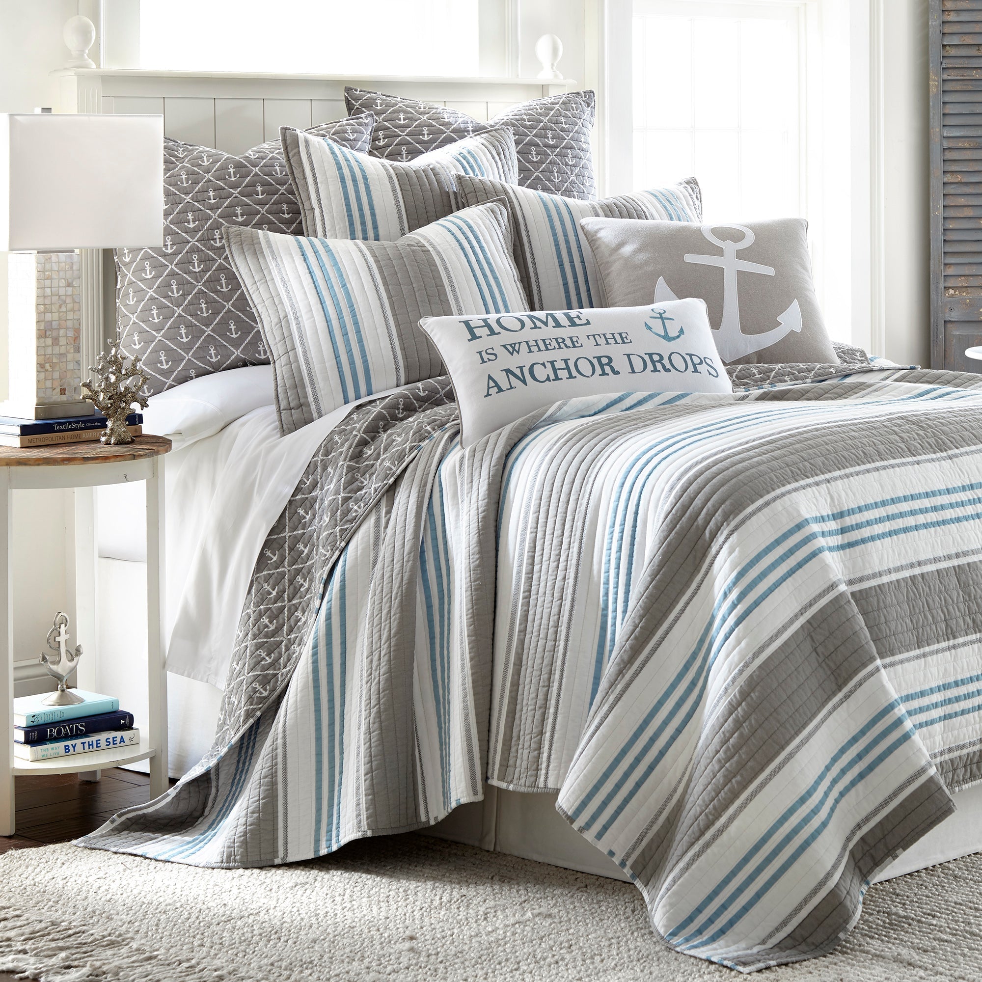 Provincetown Standard Sham - Premium Decorative Pillow Sham for Bedroom & Living Room - Perfect for Coastal & Nautical Home Decor