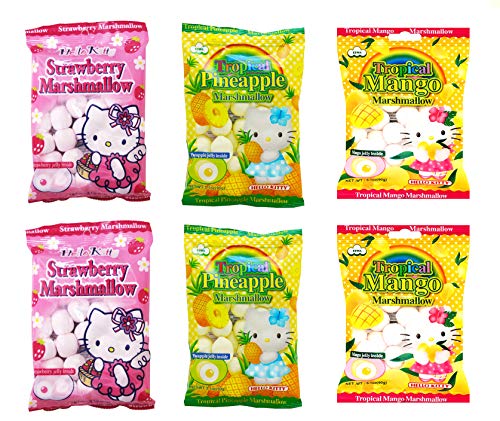 Delicious Fruit Flavored Jelly Filled Marshmallows - 6 Pack | Soft & Chewy Candy for Baking, Hot Cocoa, Camping Snacks & Party Favors