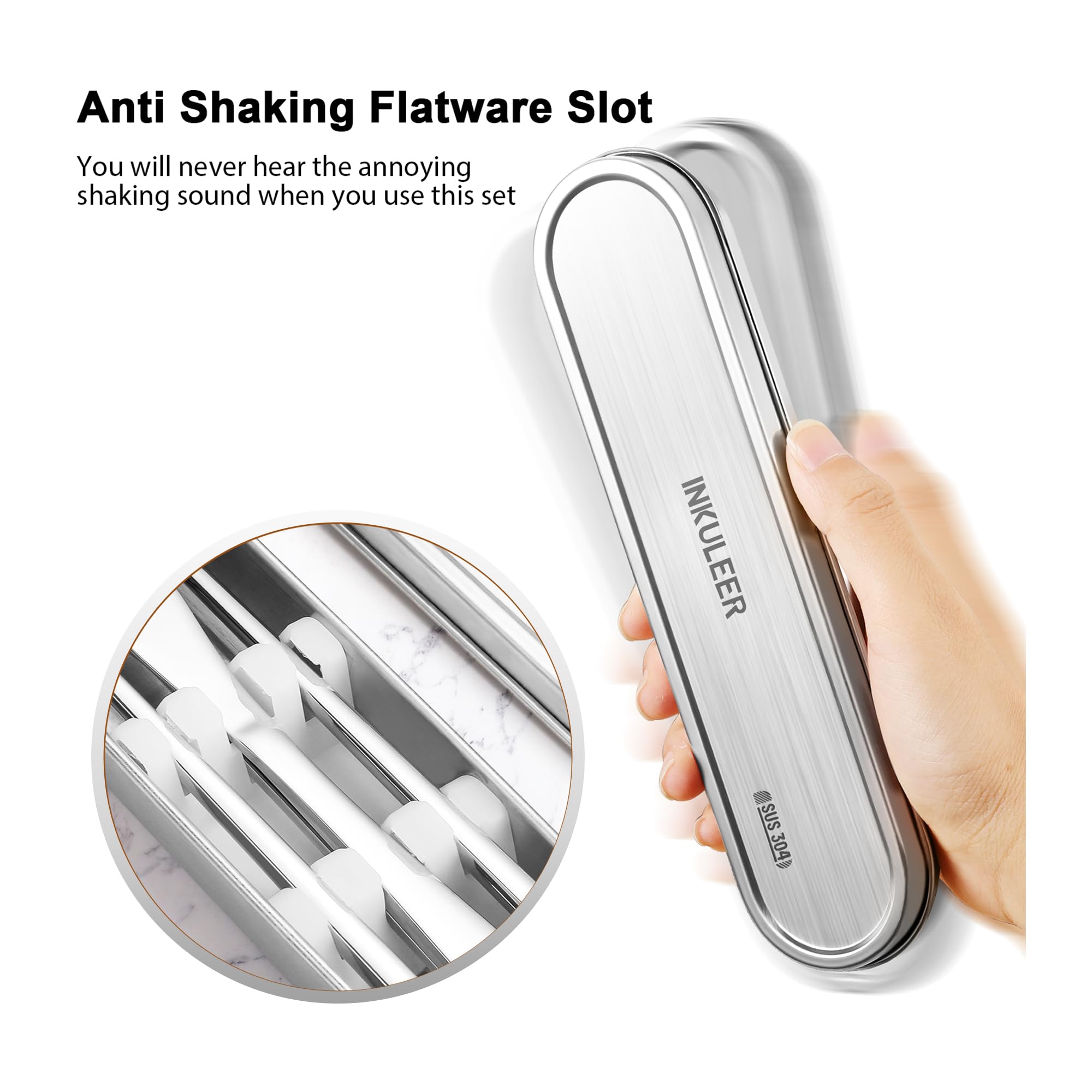 Premium Travel Cutlery Set - 18/8 Stainless Steel Reusable Utensils with Durable Metal Case | Compact Silverware for Camping, Hiking, Office, Travel & Outdoor Dining | Eco-Friendly Cutlery for Picnics, Road Trips & Sustainable Living