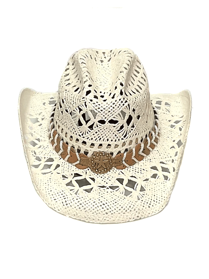 Bullhide NAUGHTY GIRL 2649W Western Straw Cowboy Hat for Women - White Summer Beach Hat for Outdoor Rodeo, Music Festivals & Country Style Fashion