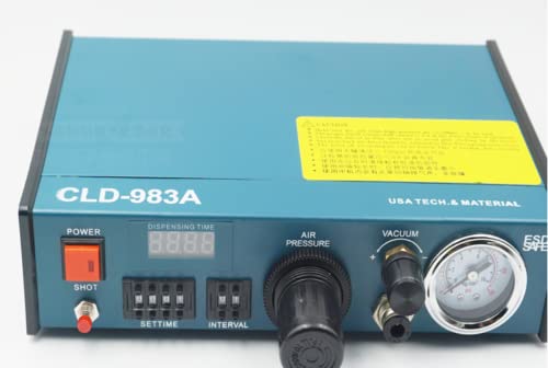 110V/220V Automatic Glue Dispenser - Precision Solder Paste & Liquid Controller with Dropper (Model 983A) - Perfect for Electronics Repair, DIY Projects, and Circuit Board Assembly