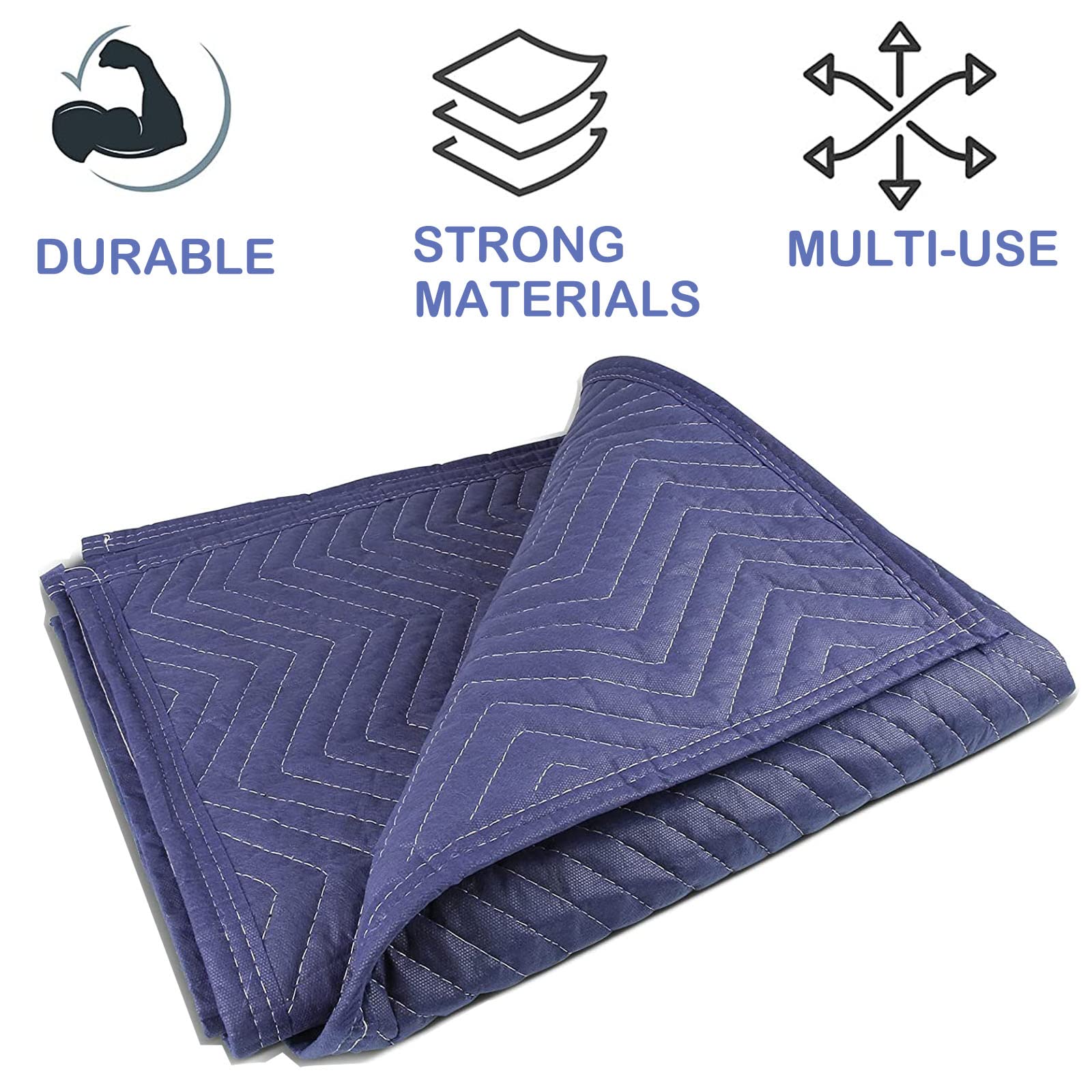 Heavy Duty Moving Blankets 6 Pack - 80x72 Inch (30 lb/dz) Furniture Pads for Shipping, Packing & Moving - Quilted Protective Blankets for Furniture, Appliances & Delicate Items - Ideal for Home Moves, Storage & Delivery Protection