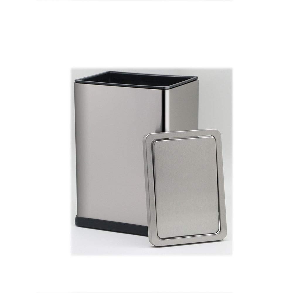 Stainless Steel Trash Can with Shake Cover - Large Square Kitchen & Bathroom Garbage Bin for Home, Living Room, Bedroom - Durable & Odor-Proof (Silver) | Perfect for Waste Disposal in Kitchen, Bathroom, Office & Dorm Rooms