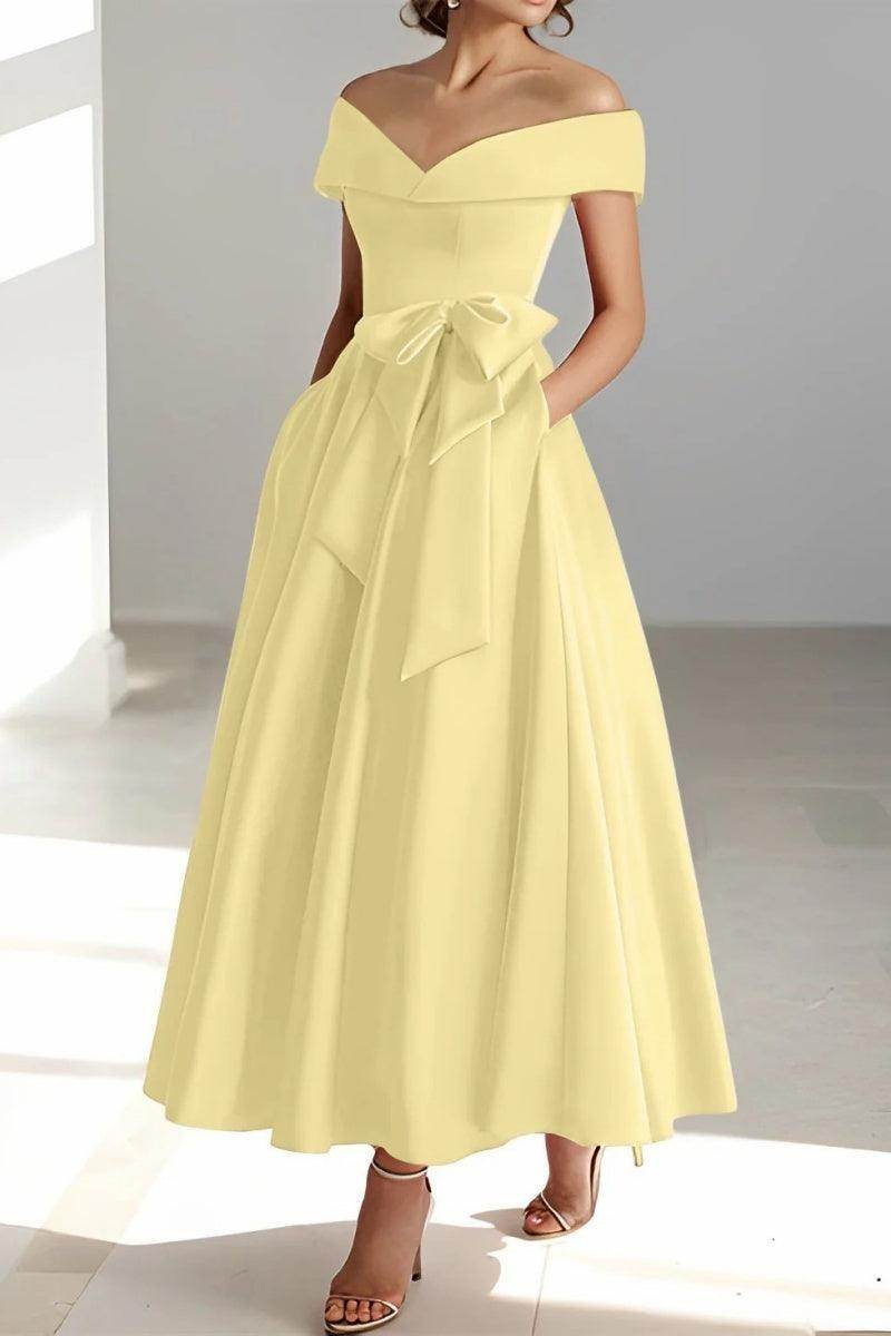 Elegant Off Shoulder Sleeveless Maxi Mother of the Bride Dress CM0332 - Perfect for Weddings, Formal Events & Special Occasions