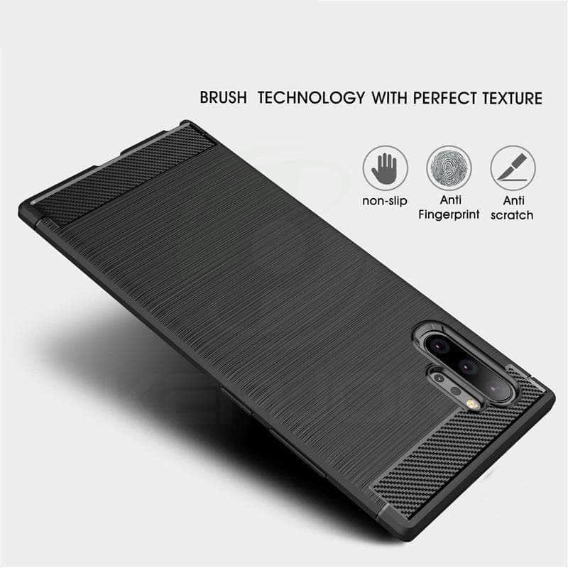 Samsung Galaxy Note 10 Plus Case - Shockproof Silicone Soft Carbon Fiber Phone Cover with Military-Grade Protection | Perfect for Daily Use, Travel & Outdoor Activities