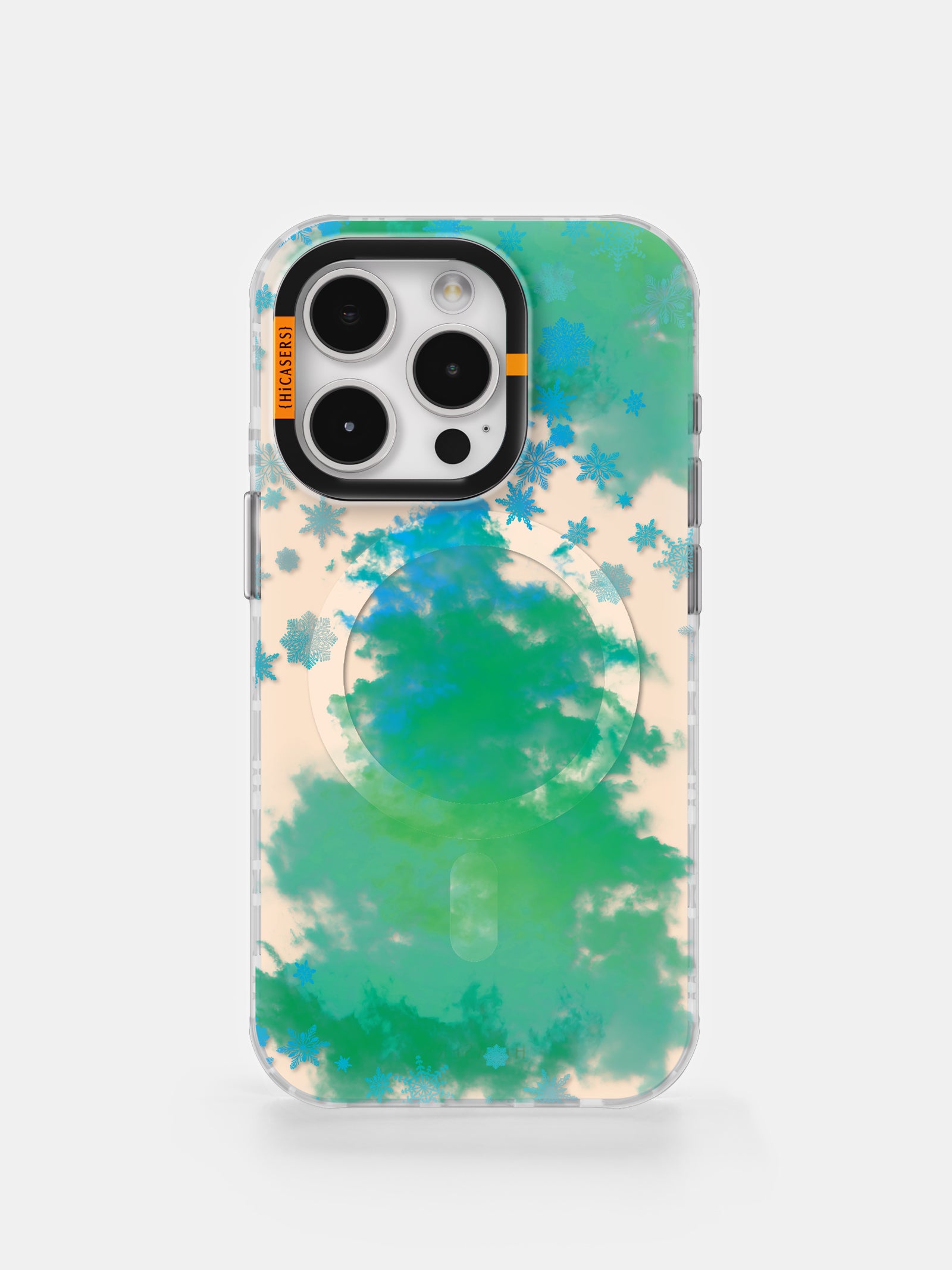 Iridescent Green and Blue Foggy Christmas Tree Phone Case - Perfect for Holiday Gifts & Winter Decorations