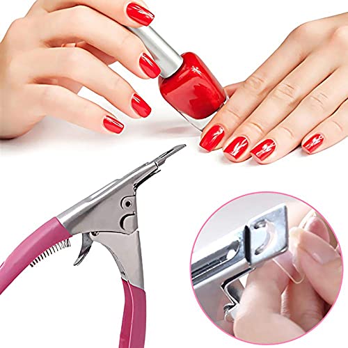 Professional Stainless Steel False Nail Clipper & Acrylic Nail Tips Cutter - Manicure Tool for Artificial Gel & Acrylic Nails with Nail Catcher - Perfect for Nail Salons, Home Manicures & Nail Art Kits